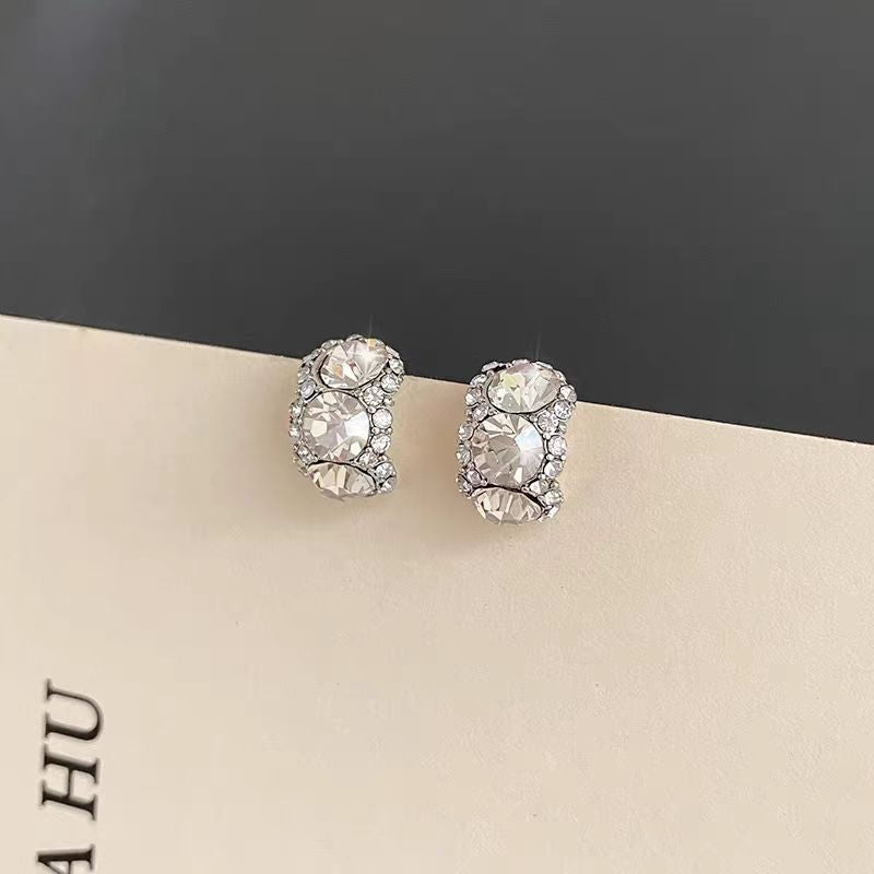 6 Pairs - Dazzling Dark Night Berlin Rhinestone Earrings (Mix Color) (1 Pair Price - 27)