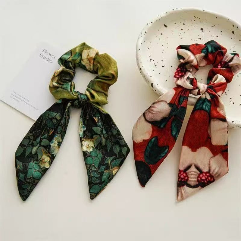 6 Pc - Bow Ribbon Large Intestine Hair Ring Head Rope (Mix Color) (Unit Price - 23)