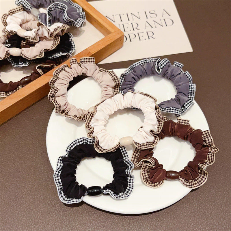 10 Pc - Japanese Korean Lace Hair Band Women's Ball Head Rubber Band (Mix Color OPP bag) (Unit Price 7)