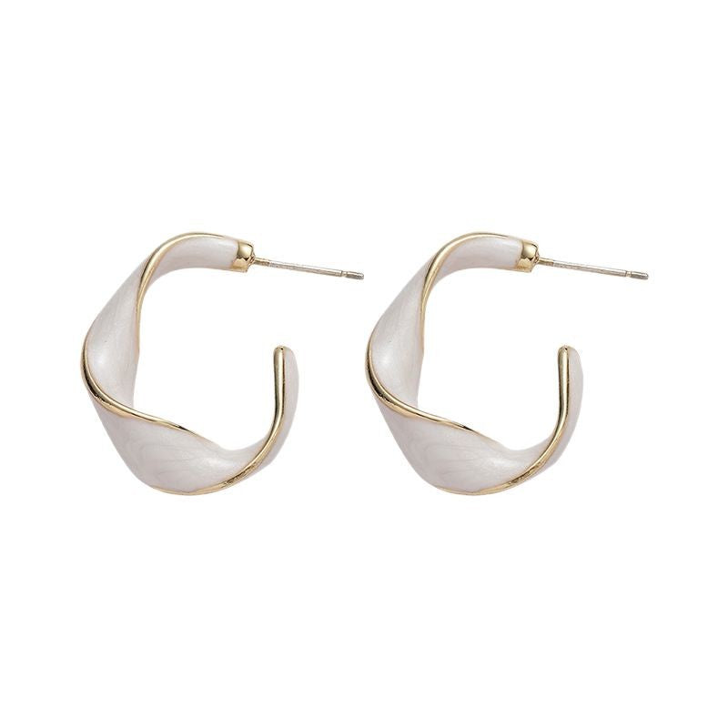 6 Pairs - Drip glaze twisted earrings - Mix Color (Unit price 30)