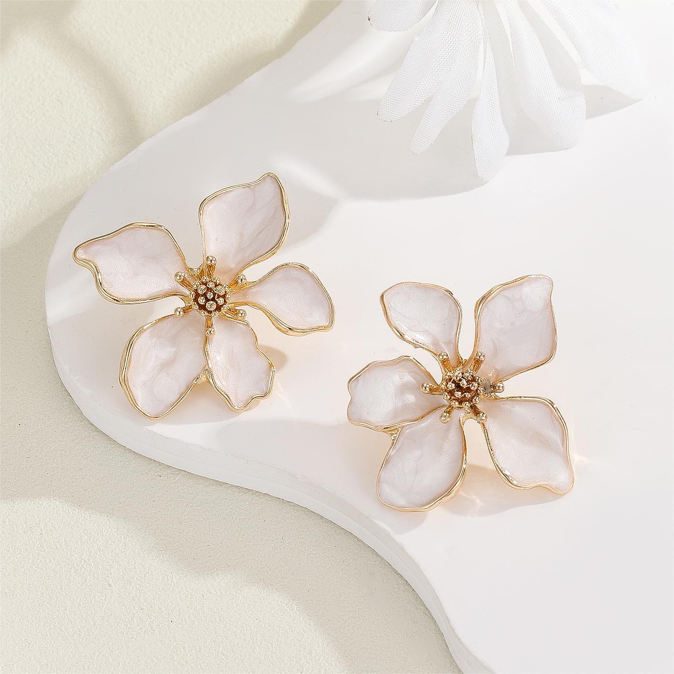 6 Set - Oil-drop flower earrings (Mix color) (Unit price 39)