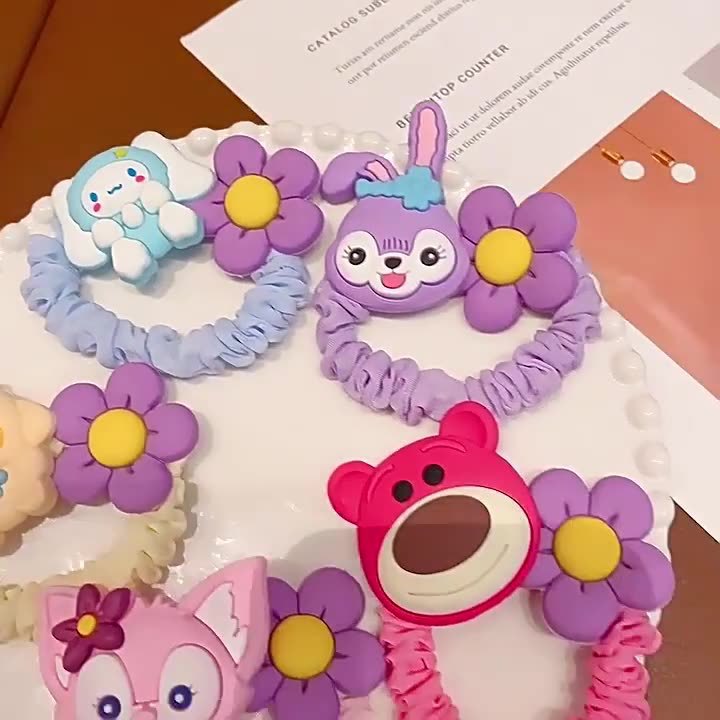 10 Pc - Children's Star Dailu Hair Ring High Ponytail Tie (Mix Color OPP bag) (Unit Price 9)