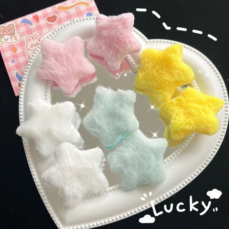10 Pc - Sweet cute Japanese plush star hairpin opp packing (1 Pc Price - 6)