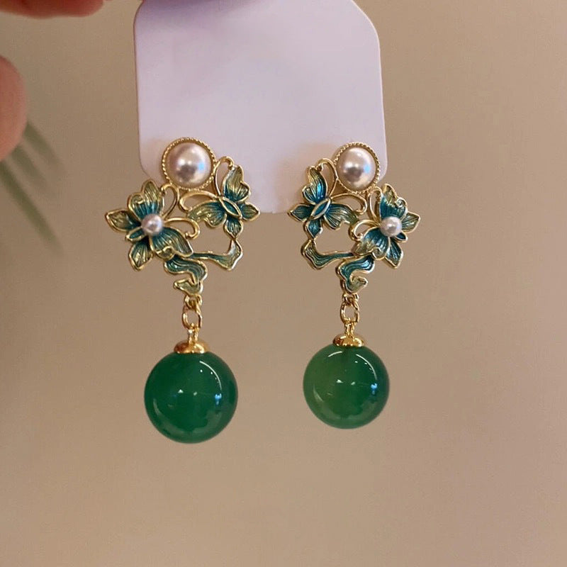 6 Pairs - Chinese Style New Enamel Butterfly Earrings (Mix Color) (1 Pair Price - 34)
