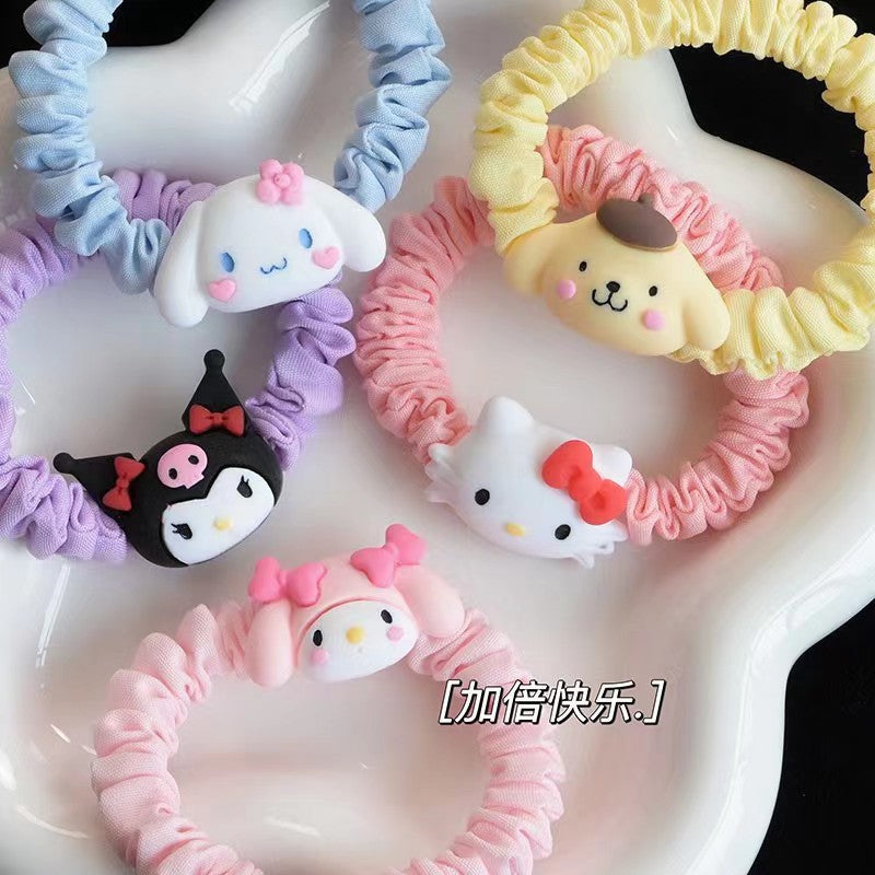 10 Pc - Little Girl's Cartoon Hair Rubberband opp packing (1 Pc Price - 8)
