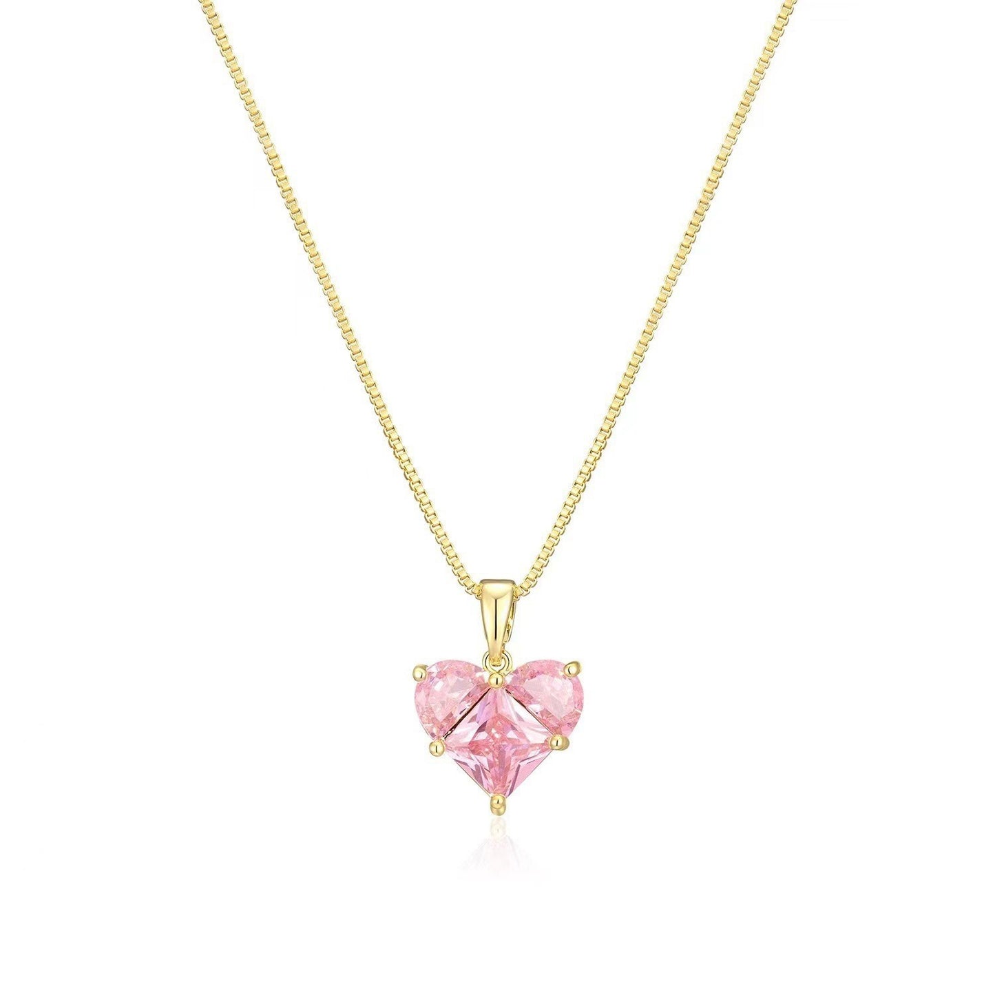 6 Set - Pink heart earring necklace set (Unit price 74)