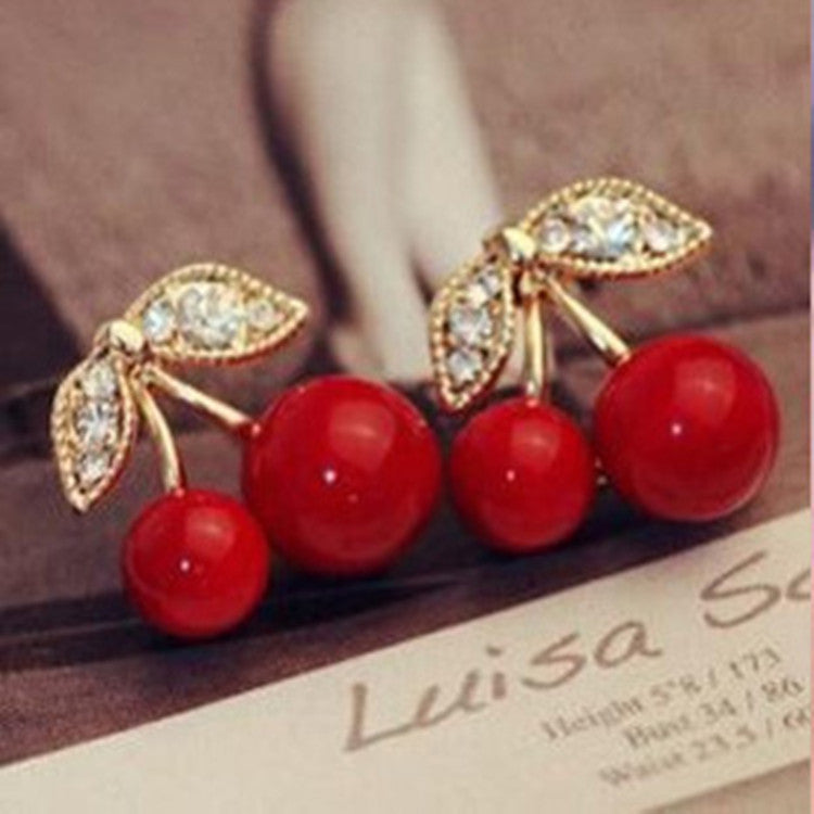 6 Pc - Red cherry earrings (Unit Price - 20)