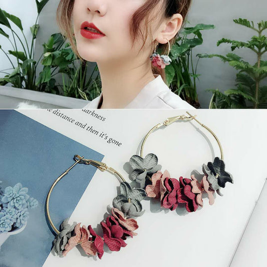 6 Pc - Korean hot-selling fabric flower earrings - Mix (Unit Price - 37)