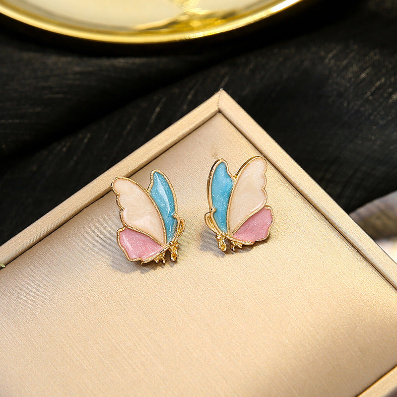 6 Set - Fresh butterfly oil drop earrings (Unit price 29)