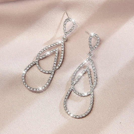 6 Set - Long exaggerated earrings - Silver (Unit price 37)