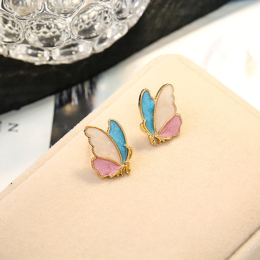 6 Set - Fresh butterfly oil drop earrings (Unit price 29)