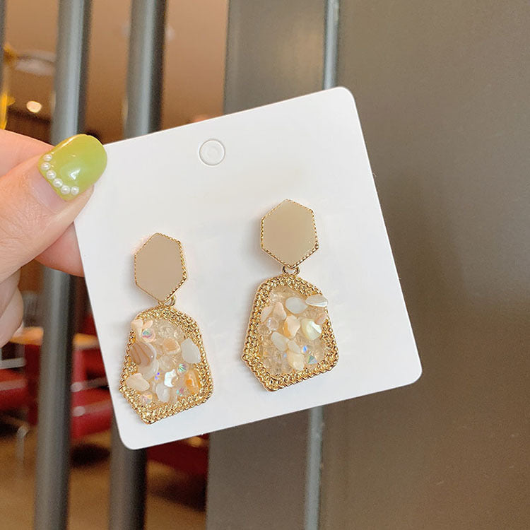 6 Set - Natural stone earrings (Mix color) (Unit price 44)