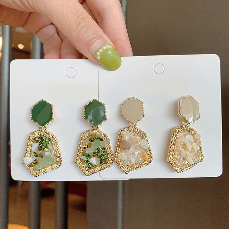 6 Set - Natural stone earrings (Mix color) (Unit price 44)
