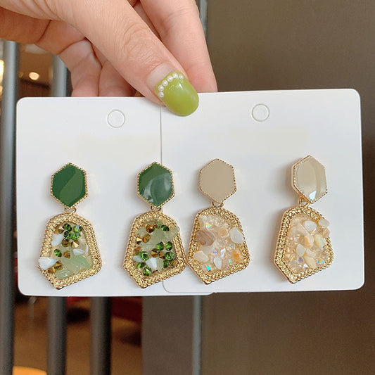 6 Set - Natural stone earrings (Mix color) (Unit price 44)