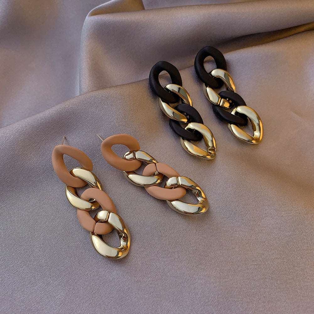 6 Pc - Premium Style Entangles Style Chain Earrings (Unit Price 50)