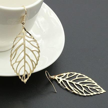 12 Pc - New Leaf Pendant Earrings (Unit Price 6.00)