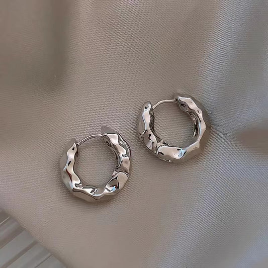 6 Set - Retro hoop earrings - Silver (1 Set price - 35)