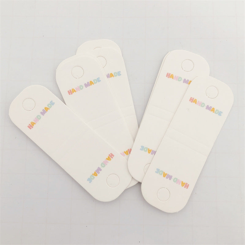 3*9 cm folded cardstock ~ Handmade adult and children's hair tie cardstock white hair accessory DIY packaging (Pak of 100)