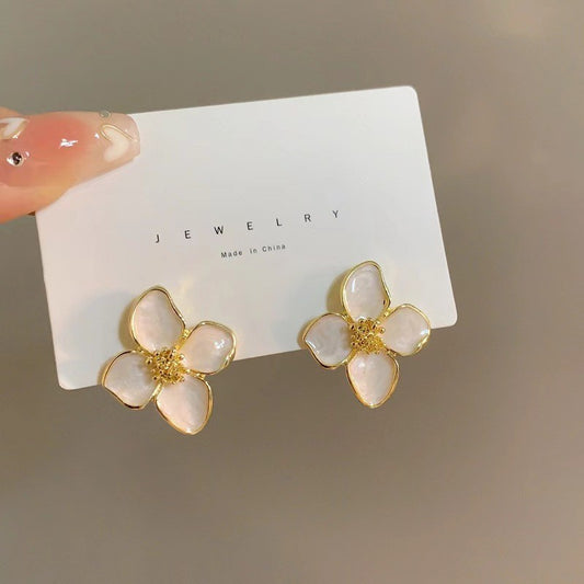 6 Pairs - Trendy and Personalized Four-Leaf Clover Oil Drop Earrings (Mix Color) (1 Pair Price - 21)