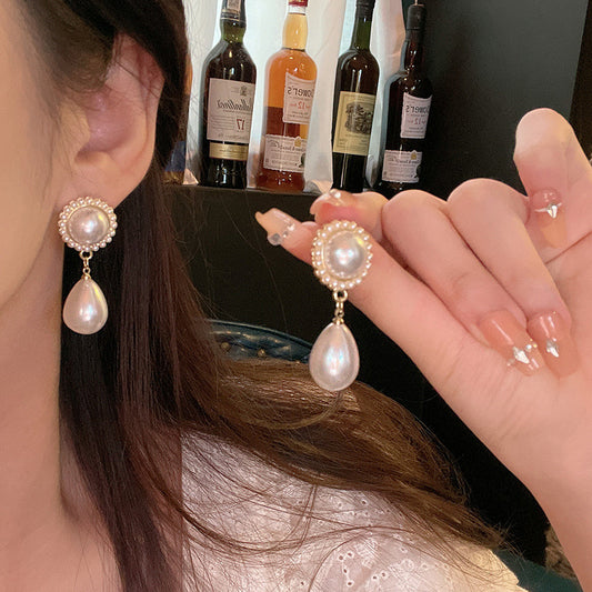 6 Pairs - Oval pearl earrings (Mix Color) (1 Pair Price - 30)