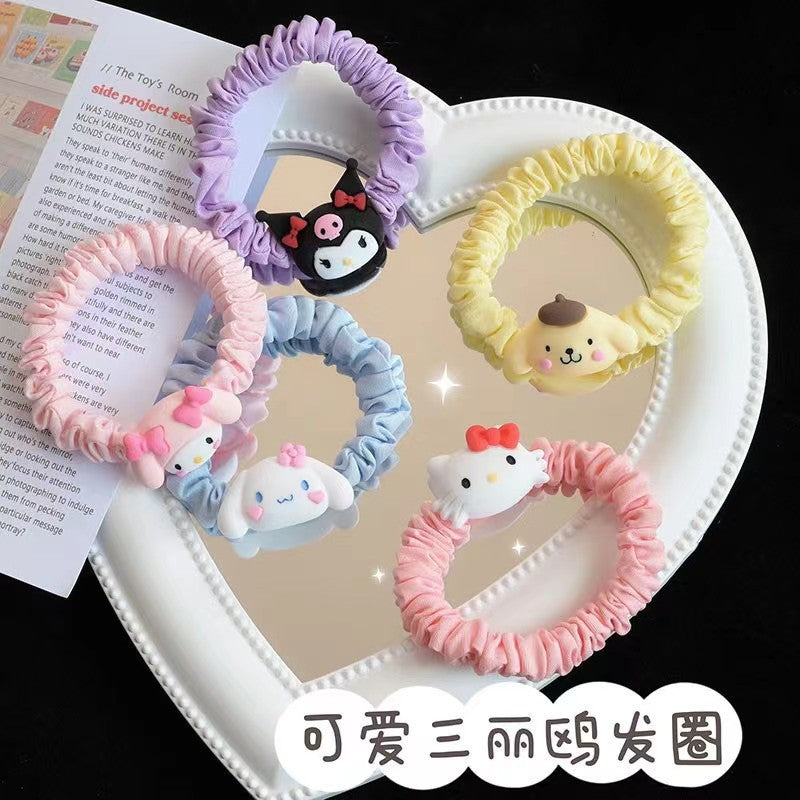 10 Pc - Little Girl's Cartoon Hair Rubberband opp packing (1 Pc Price - 8)