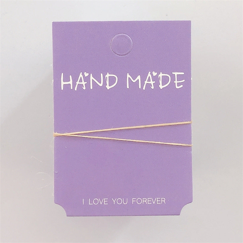 Purple 5*7 cm colored cardstock - DIY packaging tags, and accessories materials with OPP bag (Pack of 100)