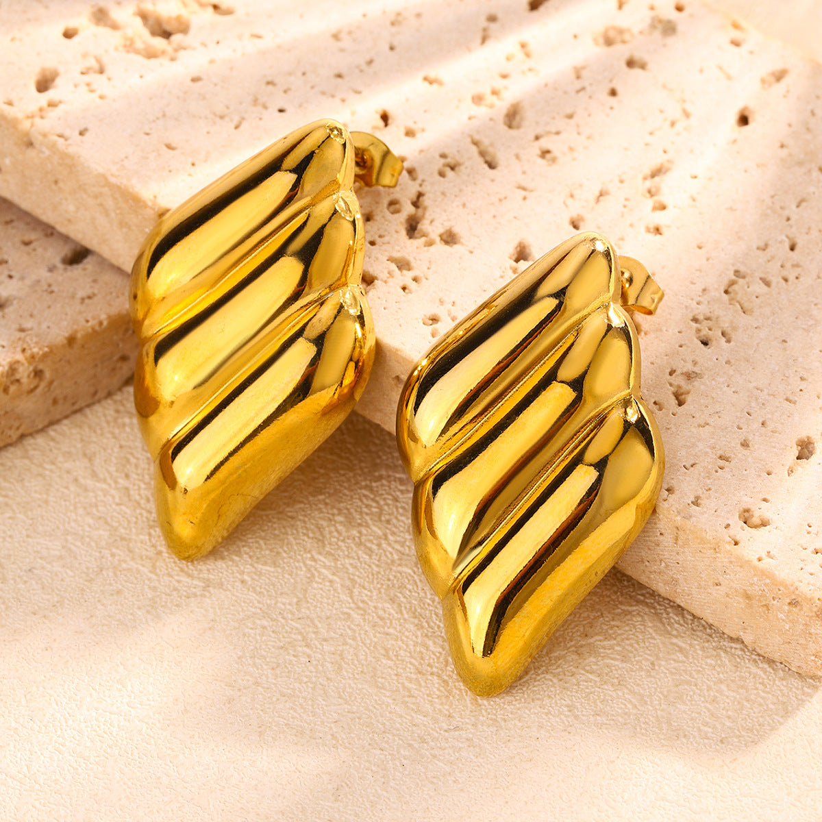 3 Pairs - Anti tarnish three line earrings (1 Pair Price - 44)