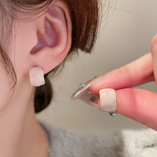 6 Set - Oil drop arc earrings - White (1 Set price - 17)