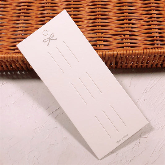 6.5*15 cm Bow-shaped 3-slot cardstock embossed paper tags (pack of 100)