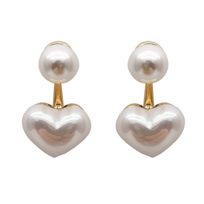 6 Set - Simple small heart pearl earrings (1 Set price - 17)