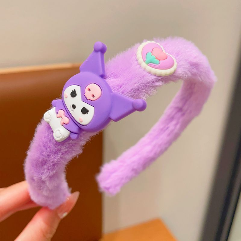 6 Pc - Children's Cartoon Plush Hair Hoop Little Girl Hairband (Mix Color)  (1 Pc Price - 31)
