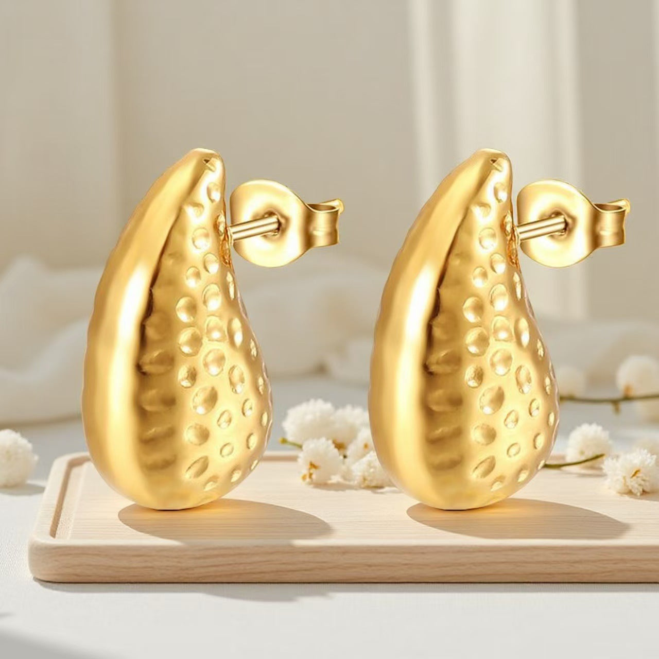 3 Pairs - Anti tarnish Drop shaped earrings Design3 (1 Pair Price - 66)