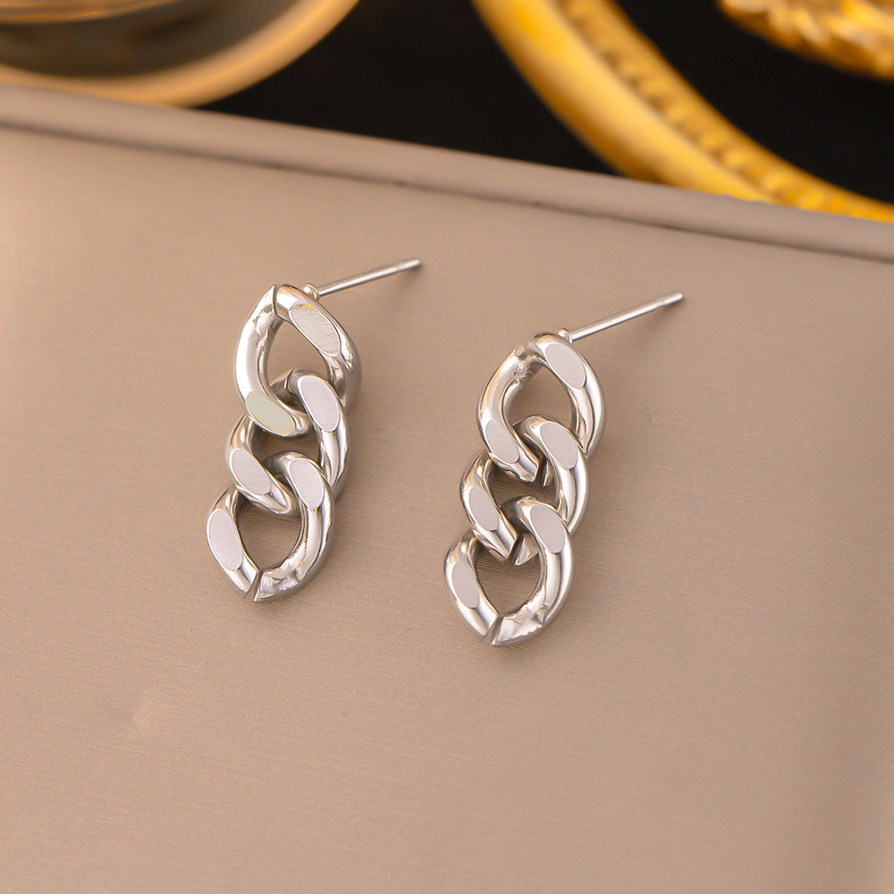 3 Pairs - Anti Tarnish Chain earrings Silver (1 Pair Price - 39)