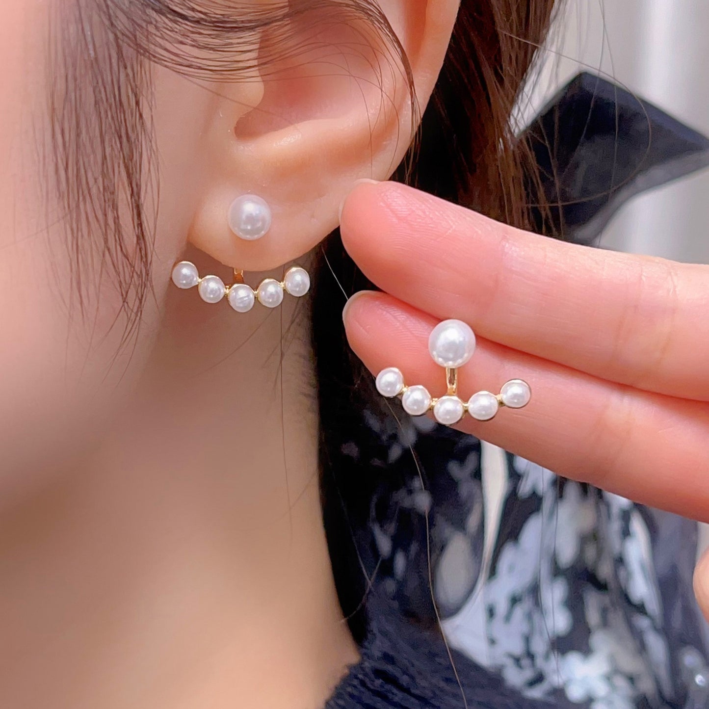 6 Pairs - Fan-Shaped Stud Earrings (1 Pair Price - 18)