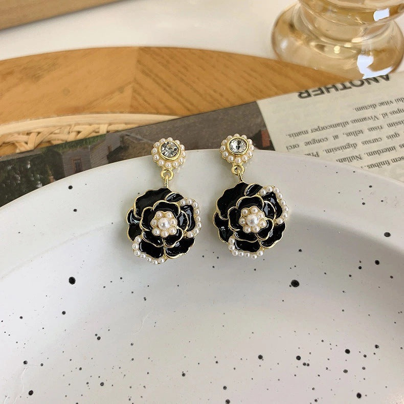 6 Set - Hanging camellia earrings (Mix Color) (Unit price 39)