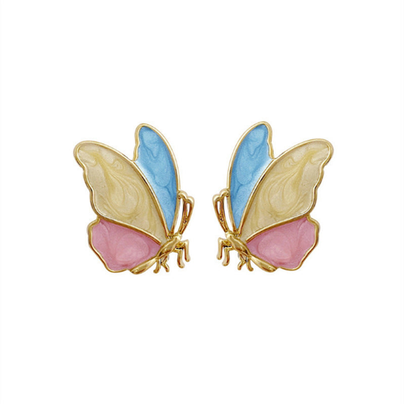 6 Set - Fresh butterfly oil drop earrings (Unit price 29)