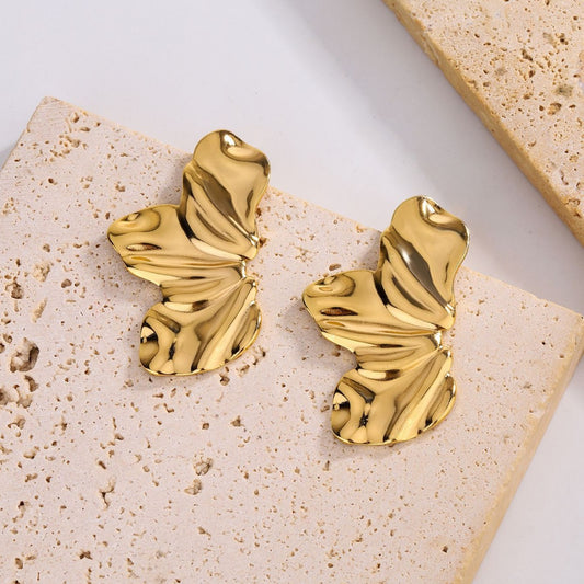 3 Pairs - Anti Tarnish Half Leaf Earrings (1 Pair Price - 44)