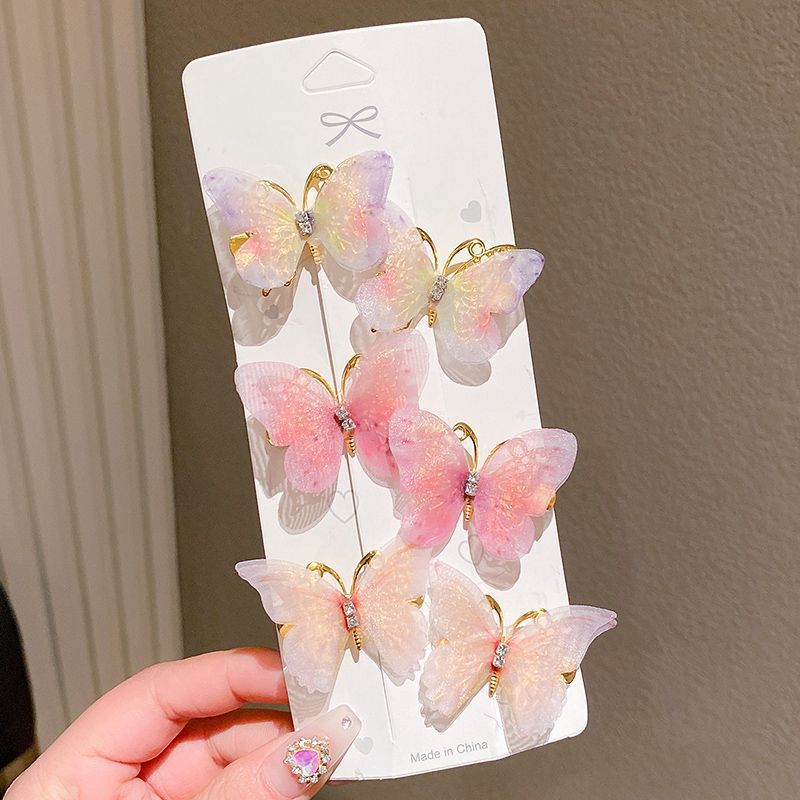 3 Set - Super Fairy Butterfly Hairclip Set of 6 - Design5 Card Packing (1 Set Price - 60)
