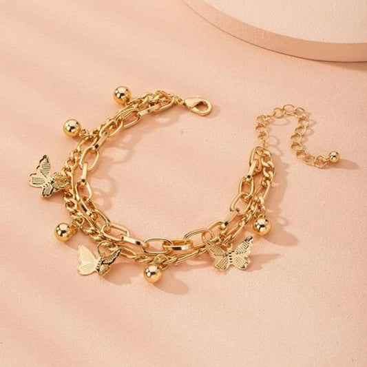 6 Set - Butterfly bracelet -Golden (Unit price 28)