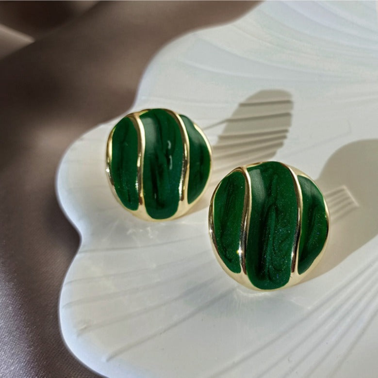 6 Pairs - Pearlescent Oil Dripping Earrings (Mix Color) (1 Pair Price - 30)