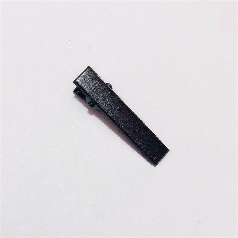 3 cm Black painted metal clip accessories for children and adults, simple small DIY duckbill clips, handmade jewelry wholesale (Pack of 50)