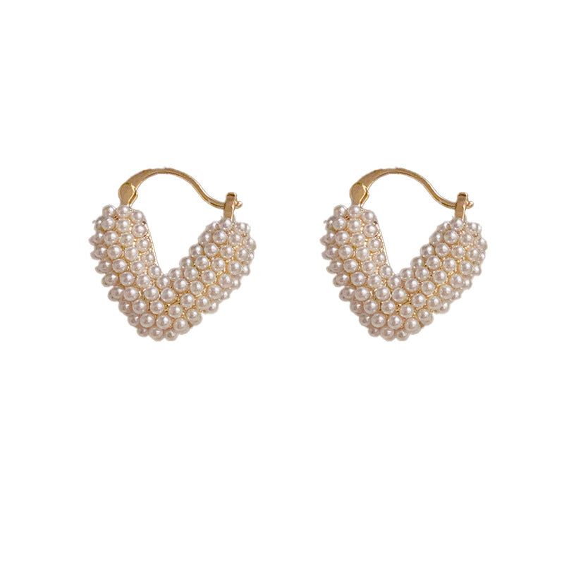 6 Set - Sweet millet bead love earrings (Unit price 44)