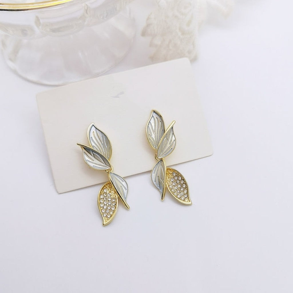 6 Set - Long leaf earrings (Mix color) (Unit price 30)