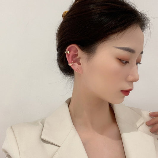 6 Set - Three-piece Set New Earclip - Golden (1 Set Price - 15)