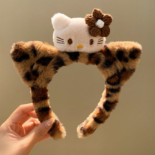 3 Pc - Cute Cat Plush Hair Band (Mix Color) (1 Pc Price - 48)
