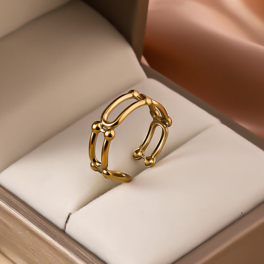 3 Pc - Rectangle Ring - Golden (Unit Price - 60)