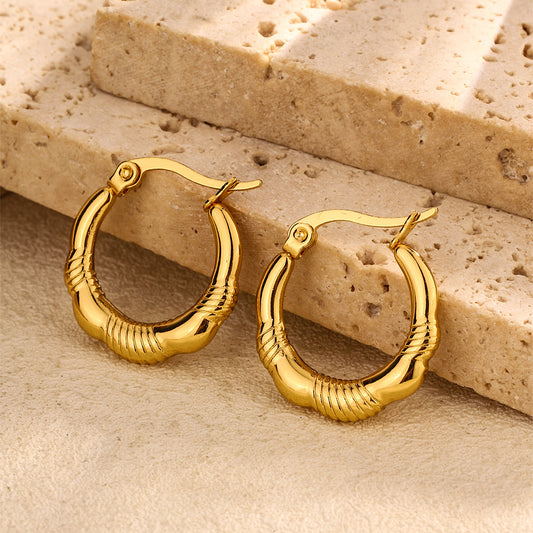 3 Pairs - Anti Tarnish Irregular Hoop Earrings (1 Pair Price - 40)