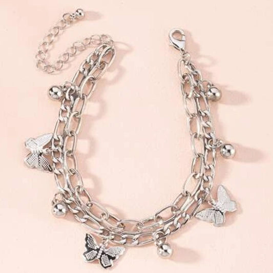 6 Set - Butterfly bracelet -Silver (Unit price 28)