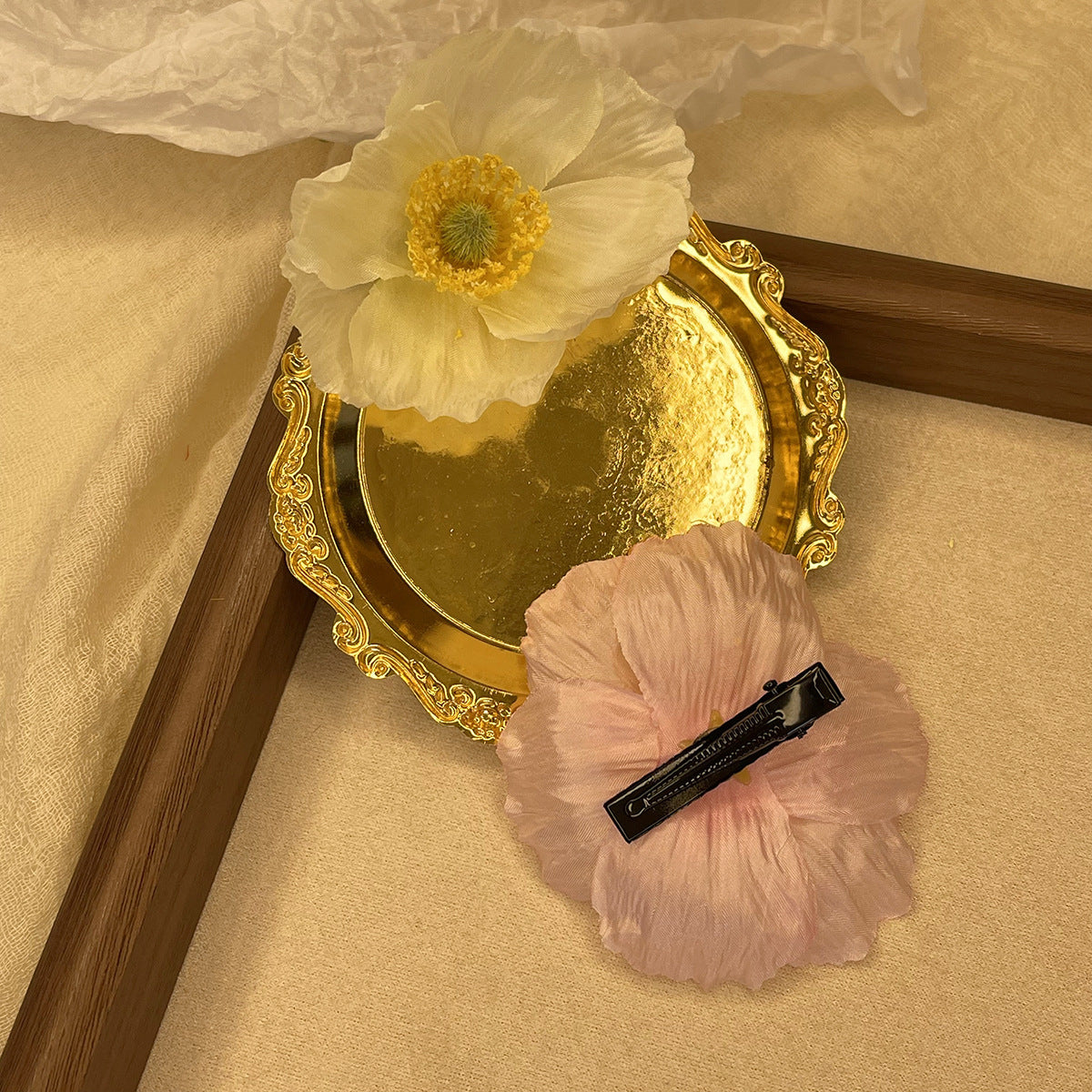 6 Pc - Spring and summer new poppy flower hairpin opp packing (1 Pc Price - 16)