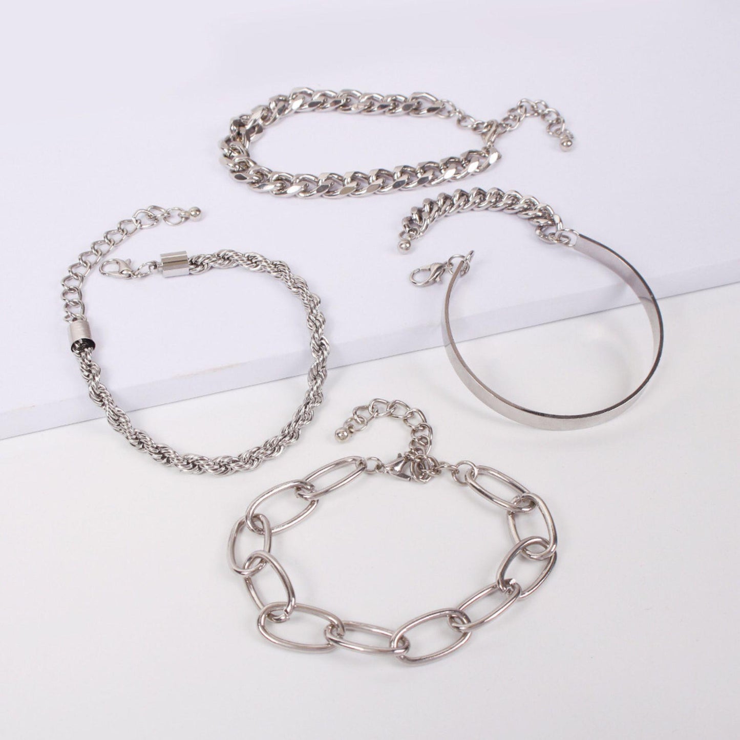 6 Pc - Hip-hop set of 4 bracelet - Golden (Unit Price - 74)